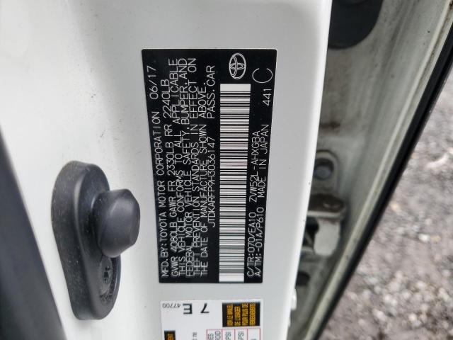 JTDKARFP9H3036147 - 2017 TOYOTA PRIUS PRIM 白色 照片 12