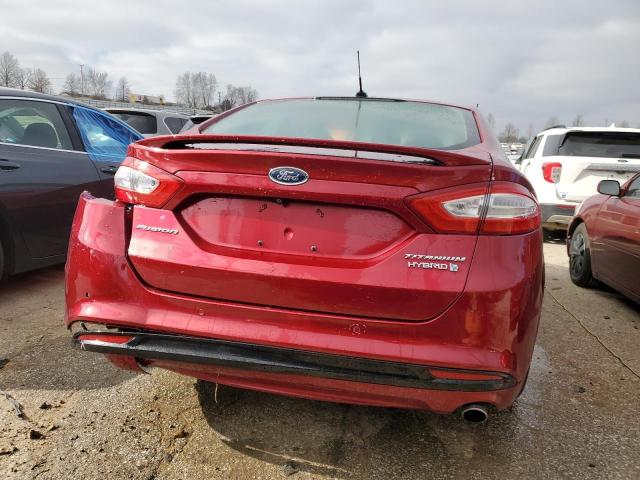 3FA6P0RU4DR303497 - 2013 FORD FUSION TITANIUM HEV MAROON photo 6