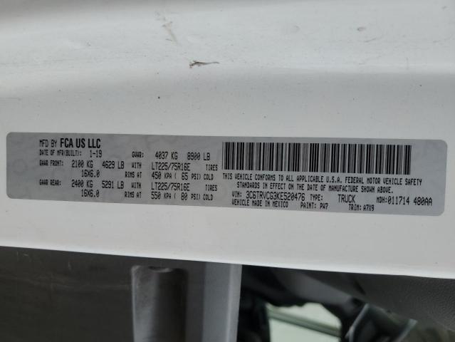 3C6TRVCG3KE520476 - 2019 RAM PROMASTER 2500 HIGH WHITE photo 13