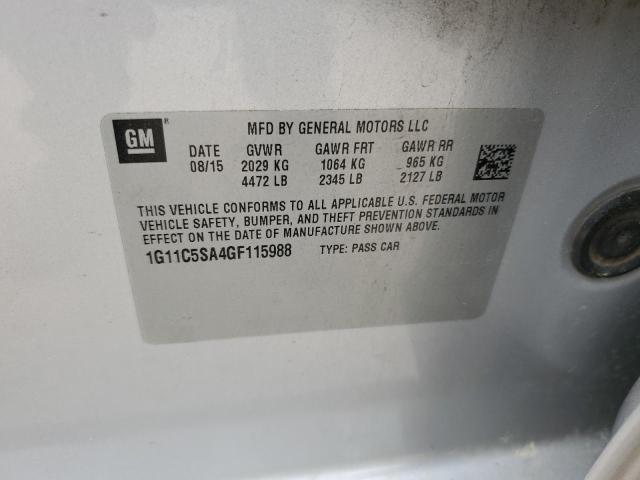 1G11C5SA4GF115988 - 2016 CHEVROLET MALIBU LIM LT ვერცხლისფერი ფოტო 13