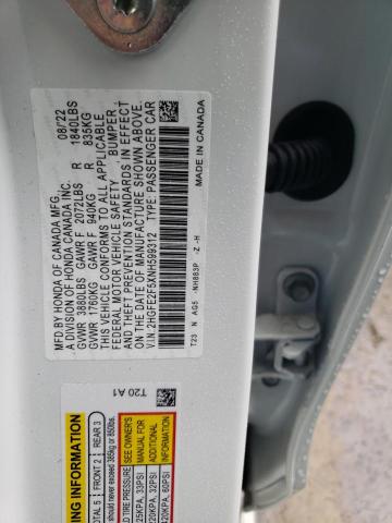 2HGFE2F5XNH599312 - 2022 HONDA CIVIC SPORT 白色 照片 12