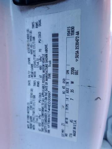 1FT8W3CT4HED33597 - 2017 FORD F350 SUPER DUTY WHITE photo 12