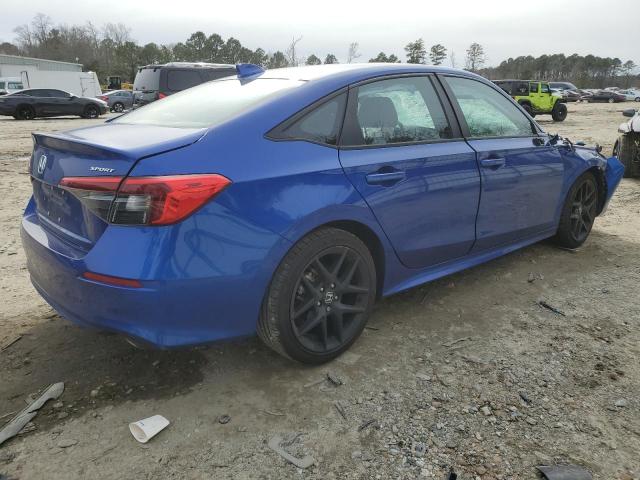 2HGFE2F52NH600050 - 2022 HONDA CIVIC SPORT BLUE photo 3