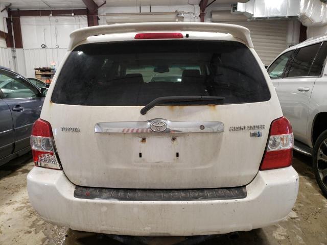 JTEDW21A060003696 - 2006 TOYOTA HIGHLANDER HYBRID WHITE photo 6