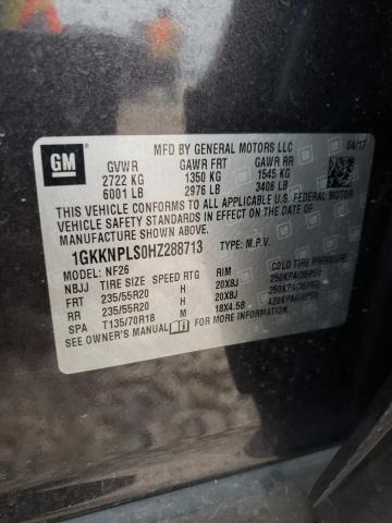 1GKKNPLS0HZ288713 - 2017 GMC ACADIA DENALI CHARCOAL photo 13