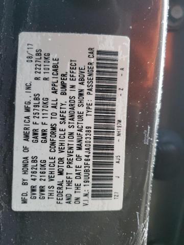 19UUB3F64JA003389 - 2018 ACURA TLX TECH+A Серый фото 12