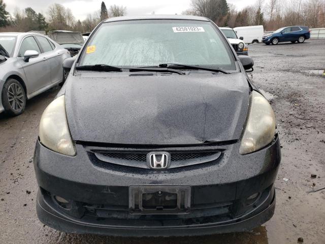 JHMGD38667S057913 - 2007 HONDA FIT S BLACK photo 5