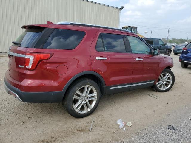 1FM5K7FH5HGC20545 - 2017 FORD EXPLORER LIMITED RED photo 3