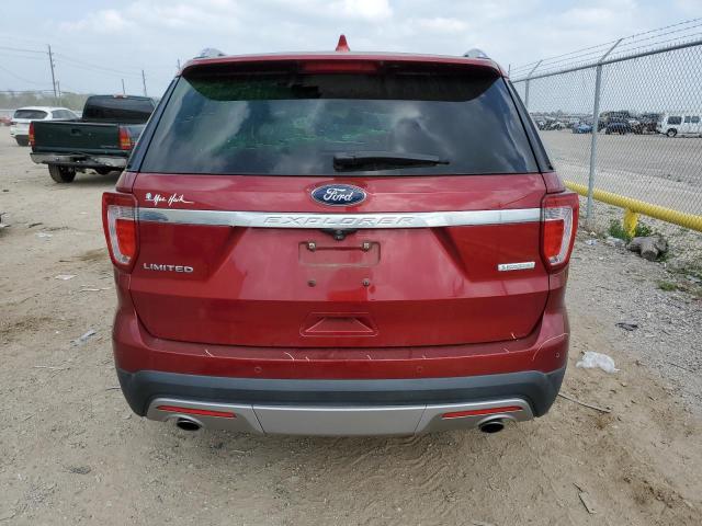 1FM5K7FH5HGC20545 - 2017 FORD EXPLORER LIMITED RED photo 6