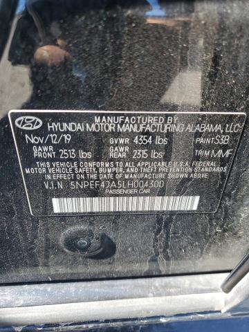 5NPEF4JA5LH004300 - 2020 HYUNDAI SONATA SEL BLACK photo 13