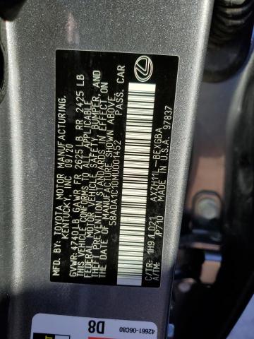 58ADA1C10MU001452 - 2021 LEXUS ES 300H GRAY photo 12