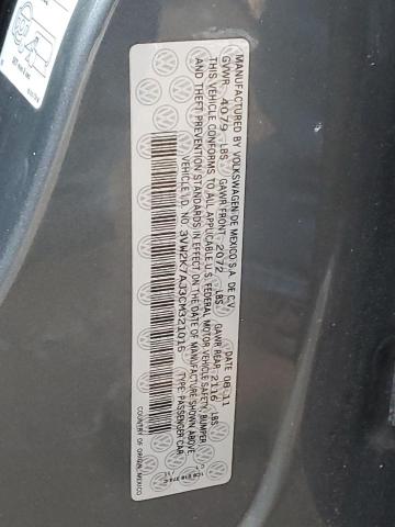 3VW2K7AJ3CM321015 - 2012 VOLKSWAGEN JETTA BASE Boz foto 12