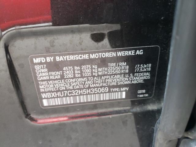 WBXHU7C32H5H35069 - 2017 BMW X1 SDRIVE28I BLACK photo 13