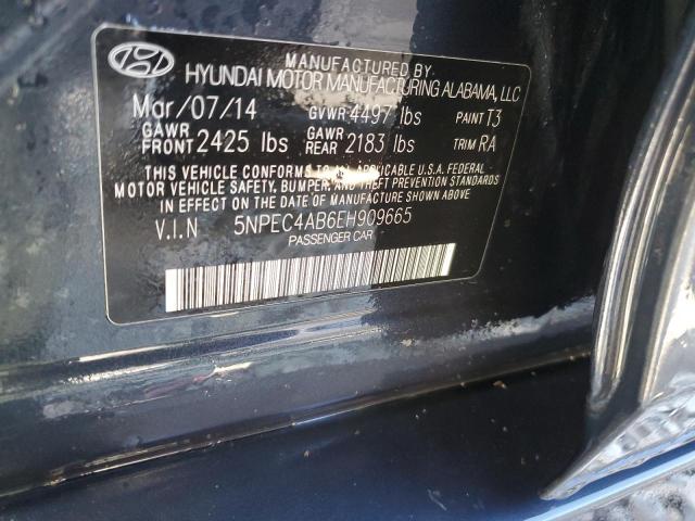 5NPEC4AB6EH909665 - 2014 HYUNDAI SONATA SE GRAY photo 12