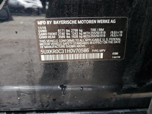 5UXKR0C31H0V70586 - 2017 BMW X5 XDRIVE35I BLACK photo 13