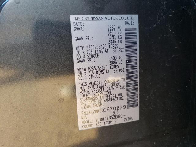 5N1AR2MM9DC670679 - 2013 NISSAN PATHFINDER S CHARCOAL photo 13
