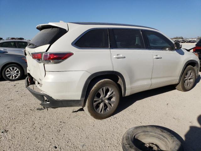5TDKKRFH9ES031563 - 2014 TOYOTA HIGHLANDER XLE WHITE photo 3