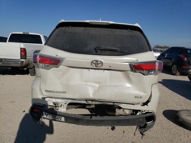 5TDKKRFH9ES031563 - 2014 TOYOTA HIGHLANDER XLE WHITE photo 6