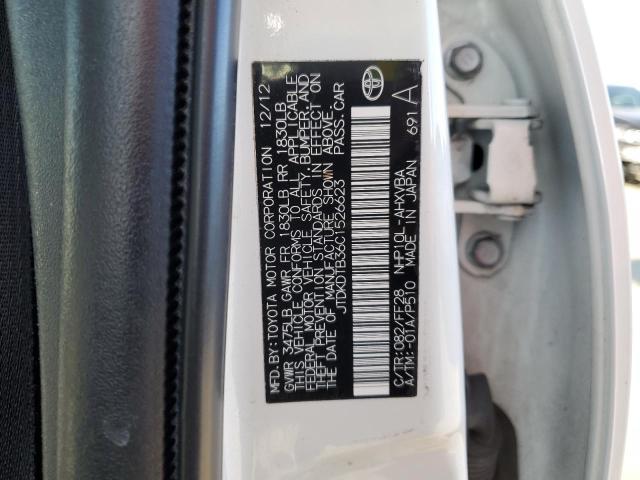 JTDKDTB36C1526623 - 2012 TOYOTA PRIUS C WHITE photo 12