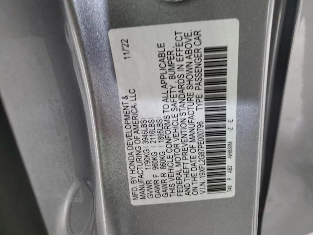 19XFL2G87PE000796 - 2023 HONDA CIVIC SPORT Szary zdjęcie 12