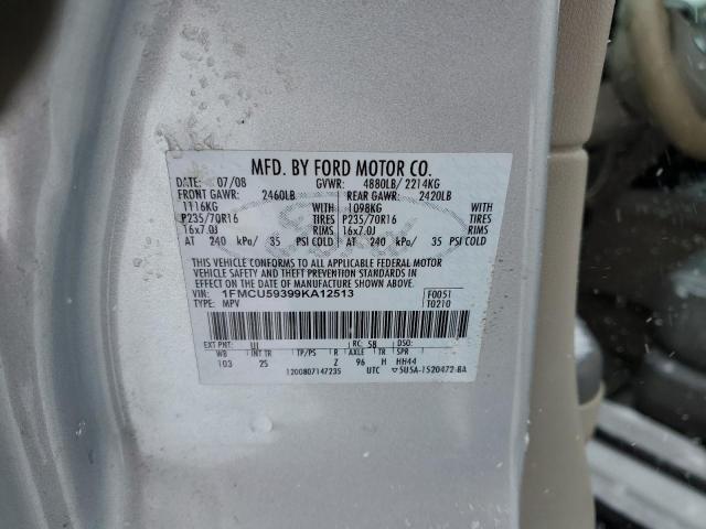 1FMCU59399KA12513 - 2009 FORD ESCAPE HYBRID SILVER photo 12