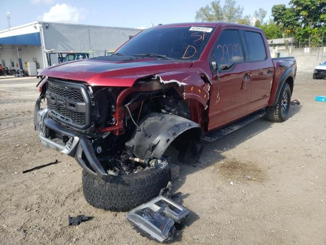 1FTFW1RG6JFE59904 - 2018 FORD F150 RAPTOR RED photo 2