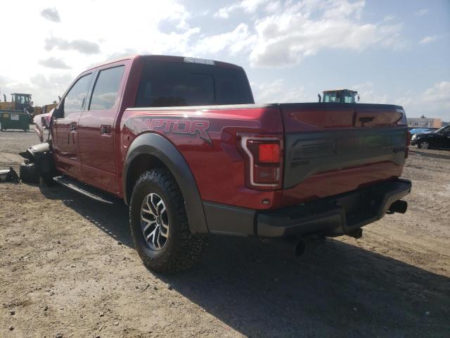 1FTFW1RG6JFE59904 - 2018 FORD F150 RAPTOR RED photo 3