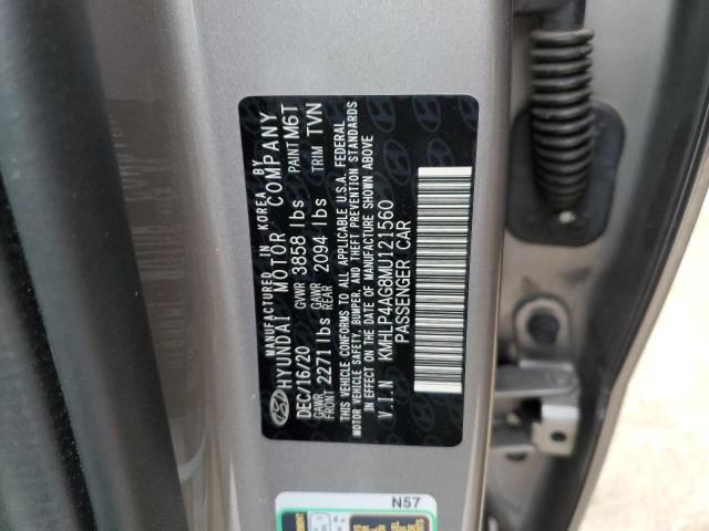 KMHLP4AG8MU121560 - 2021 HYUNDAI ELANTRA LIMITED SILVER photo 12