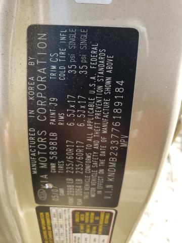 KNDMB233776189184 - 2007 KIA SEDONA EX GOLD photo 13