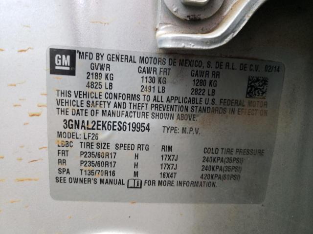 3GNAL2EK6ES619954 - 2014 CHEVROLET CAPTIVA LS 银色 照片 13