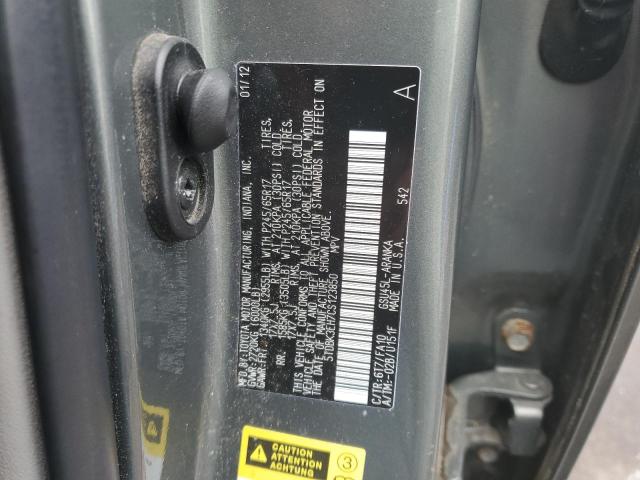 5TDBK3EH7CS123850 - 2012 TOYOTA HIGHLANDER BASE Жасыл фото 12