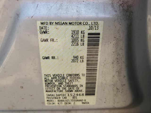 1N4AL3AP1EC152468 - 2014 NISSAN ALTIMA 2.5 SILVER photo 10