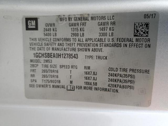 1GCHSBEAXJ1188970 - 2018 CHEVROLET COLORADO SILVER photo 12