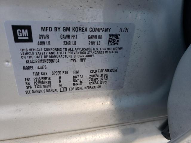 KL4CJESM2NB506104 - 2022 BUICK ENCORE PREFERRED Күміс фото 13