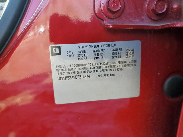 1G11H5SA8DF210874 - 2013 CHEVROLET MALIBU LTZ Qırmızı foto 12