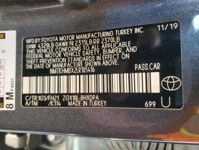 NMTKHMBX2LR105416 - 2020 TOYOTA C-HR XLE GRAY photo 13