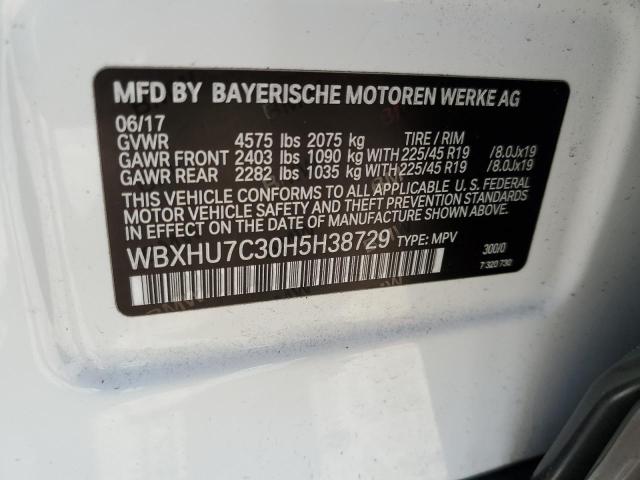 WBXHU7C30H5H38729 - 2017 BMW X1 SDRIVE28I WHITE photo 13