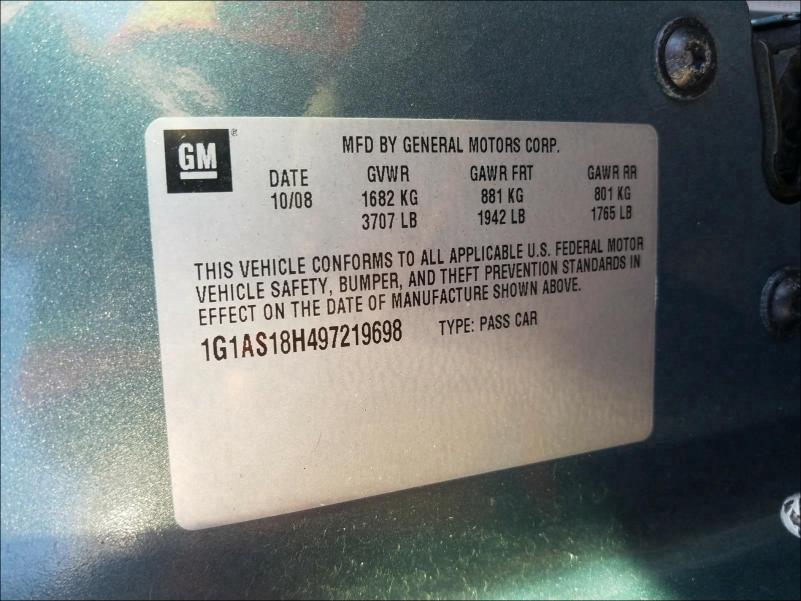 1G1AS18H497219698 - 2009 CHEVROLET COBALT LS GREEN photo 10