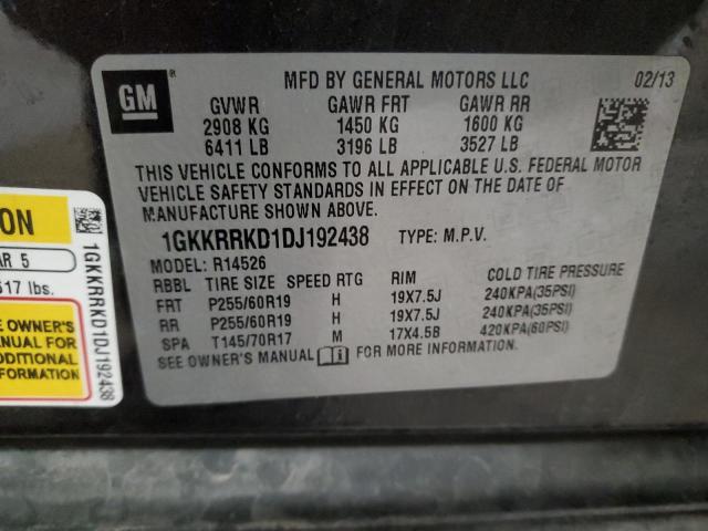 1GKKRRKD1DJ192438 - 2013 GMC ACADIA SLT-1 GRAY photo 12