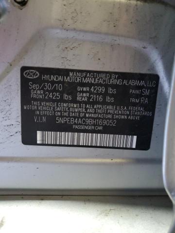 5NPEB4AC9BH169052 - 2011 HYUNDAI SONATA GLS SILVER photo 13