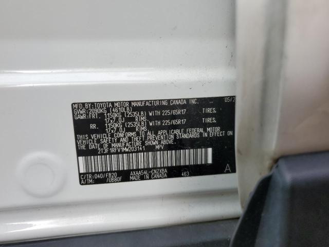 2T3F1RFV1MW203141 - 2021 TOYOTA RAV4 LE WHITE photo 13