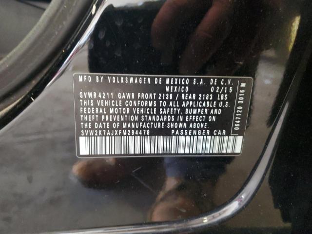 3VW2K7AJXFM294478 - 2015 VOLKSWAGEN JETTA BASE BLACK photo 12