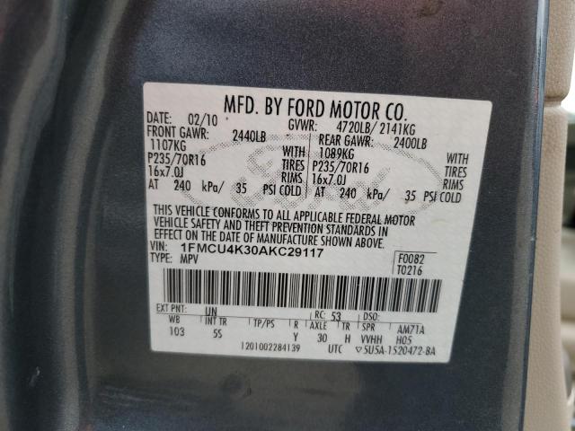 1FMCU4K30AKC29117 - 2010 FORD ESCAPE HYBRID BLUE photo 13