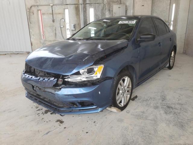 3VW2K7AJ3FM226779 - 2015 VOLKSWAGEN JETTA BASE أزرق صورة 1