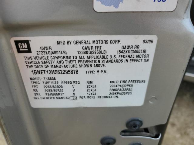 1GNET13H562295878 - 2006 CHEVROLET TRAILBLAZE SS SILVER photo 12