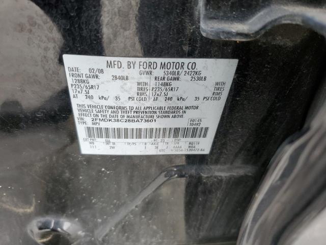 2FMDK38C28BA73601 - 2008 FORD EDGE SEL BLACK photo 13