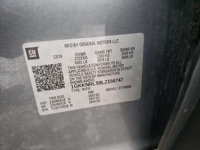 1GKKNRLS9LZ156747 - 2020 GMC ACADIA SLE GRAY photo 14