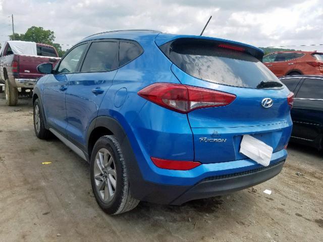 KM8J33A49HU465391 - 2017 HYUNDAI TUCSON LIMITED BLUE photo 3