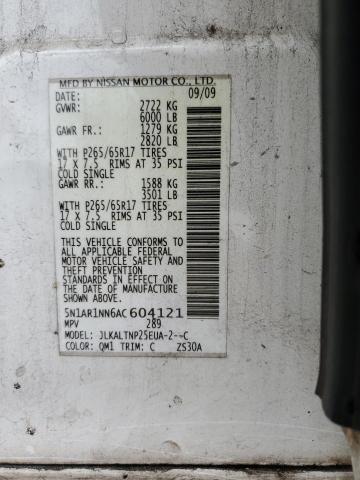 5N1AR1NN6AC604121 - 2010 NISSAN PATHFINDER S თეთრი ფოტო 13