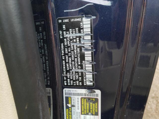 WVWFA71F78V009828 - 2008 VOLKSWAGEN EOS LUX 蓝色 照片 12